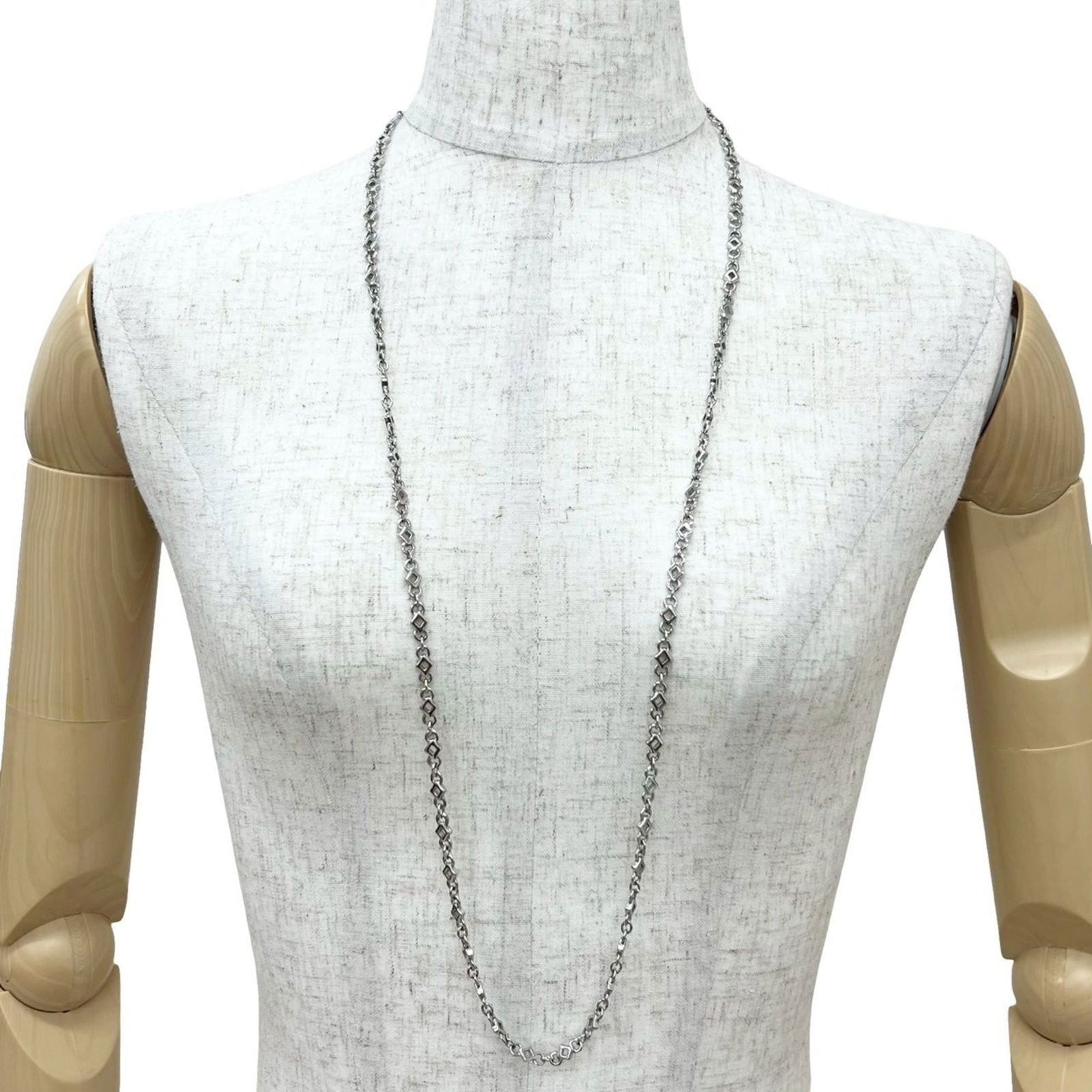 2036b Christian Dior long necklace pendant silver (1 of 4)