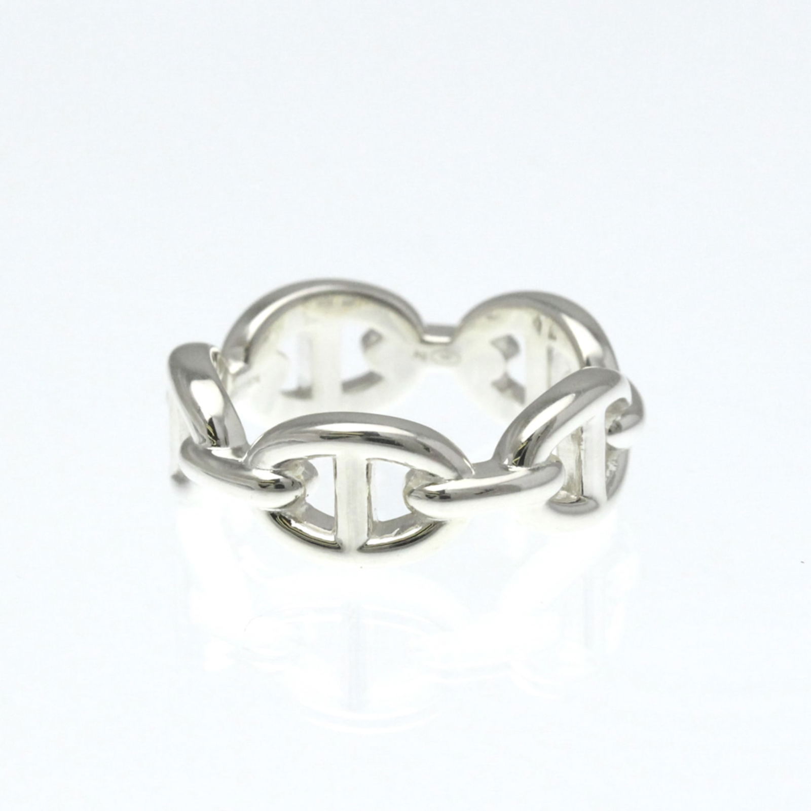 Silver Hermes Band Ring - 3