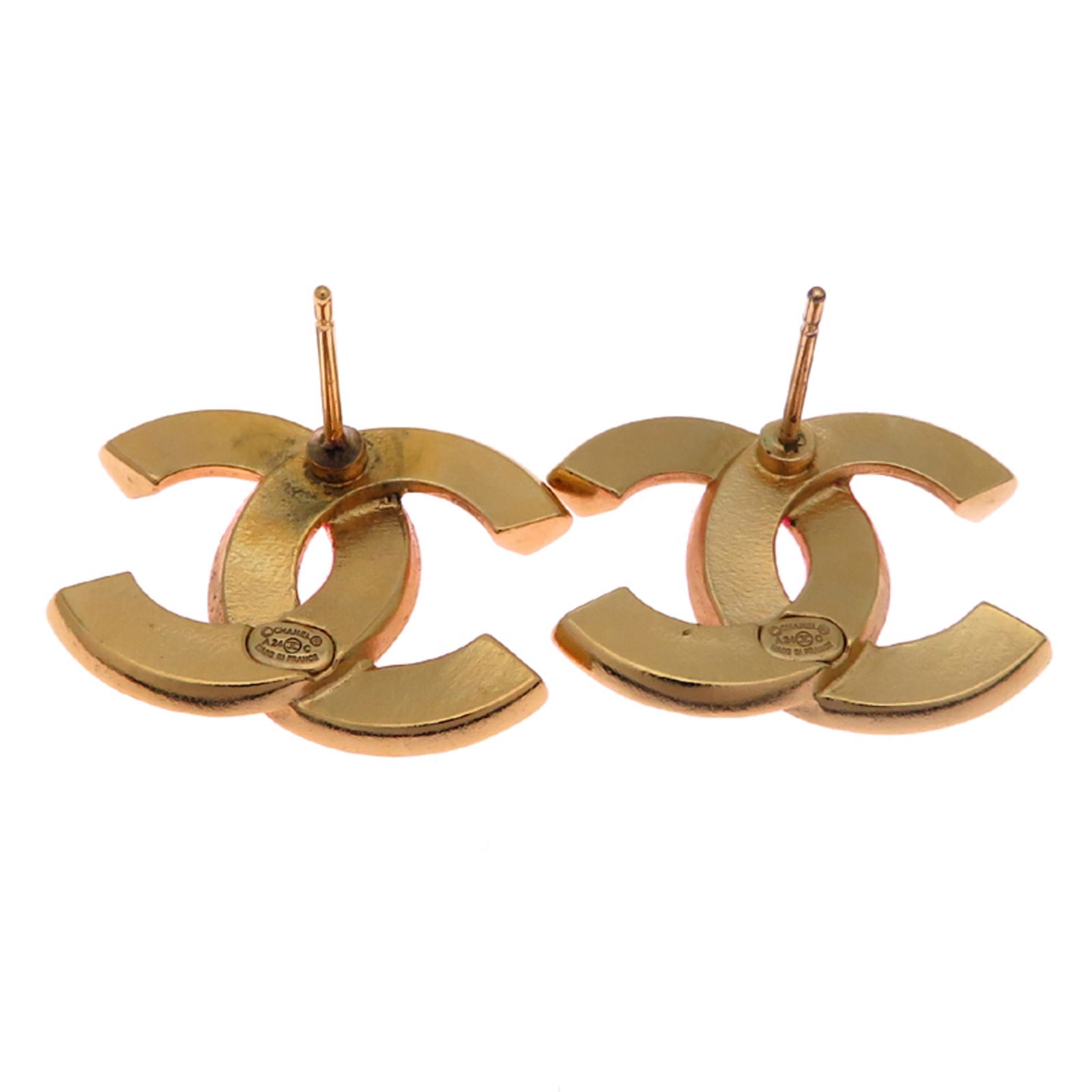 Plating Chanel Stud Earrings Gold - 4