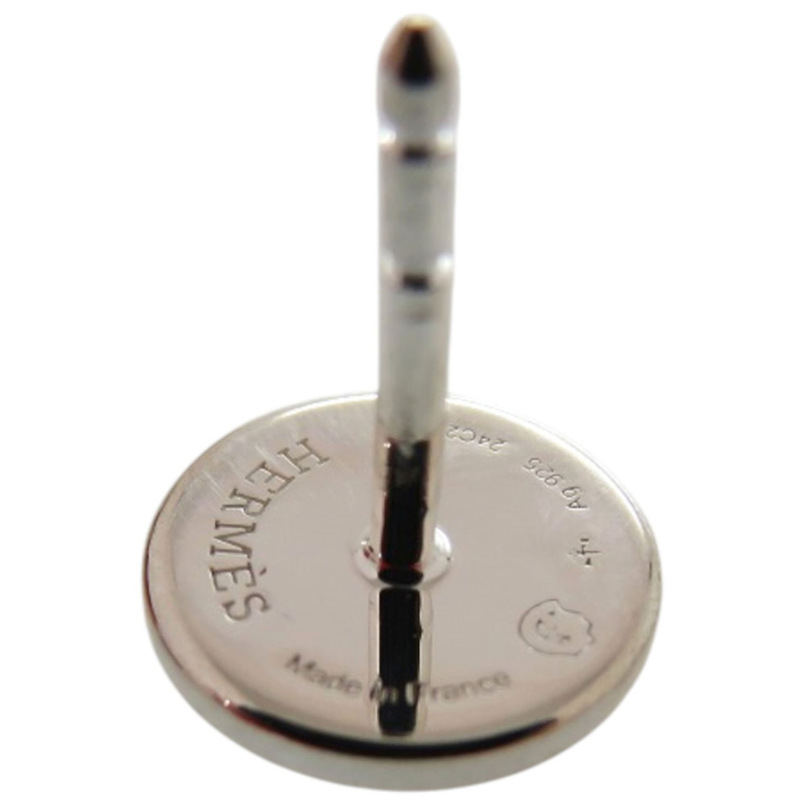 925 Hermes Stud Earrings Silver - 5