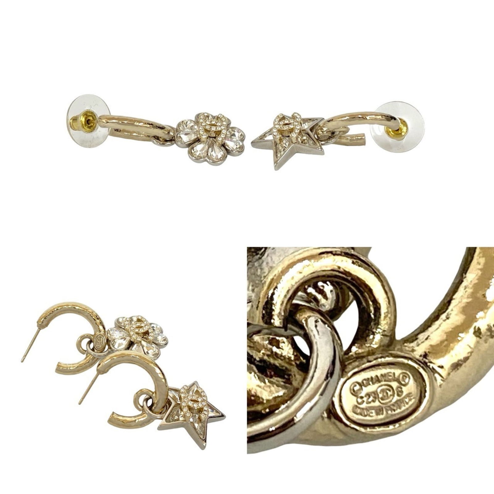 Plating Chanel Stud Earrings Gold - 2