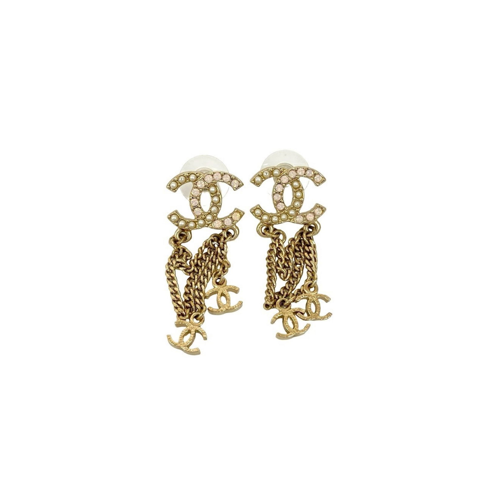 Plating Chanel Stud Earrings Gold - 3
