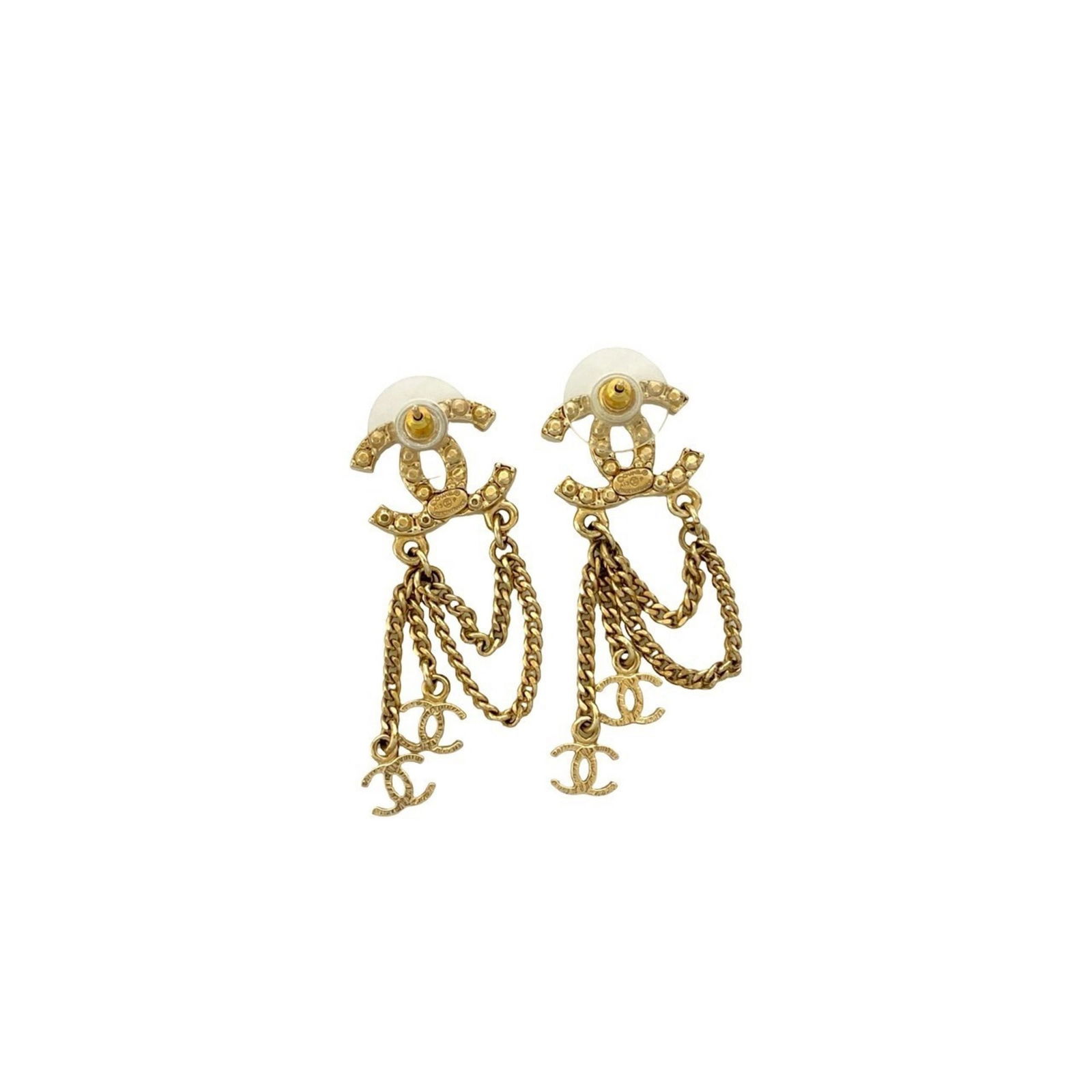 Plating Chanel Stud Earrings Gold - 4