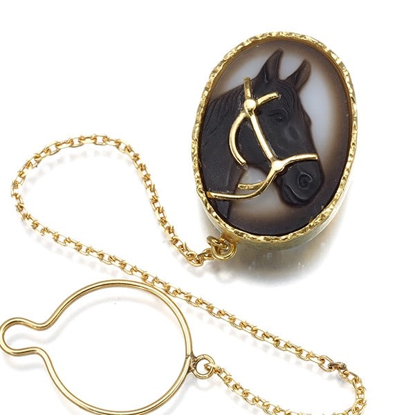 Gold Agate Cameo Horse Tie Pin/ Tie Clip 18K 750 Yellow: Gold Agate Cameo Horse Tie Pin/ Tie Clip 18K 750 Yellow This listing features Gold Agate Cameo Horse Tie Pin/ Tie Clip 18K 750 Yellow. Item specifics are provided below. Item Specifics: Metal: Yellow