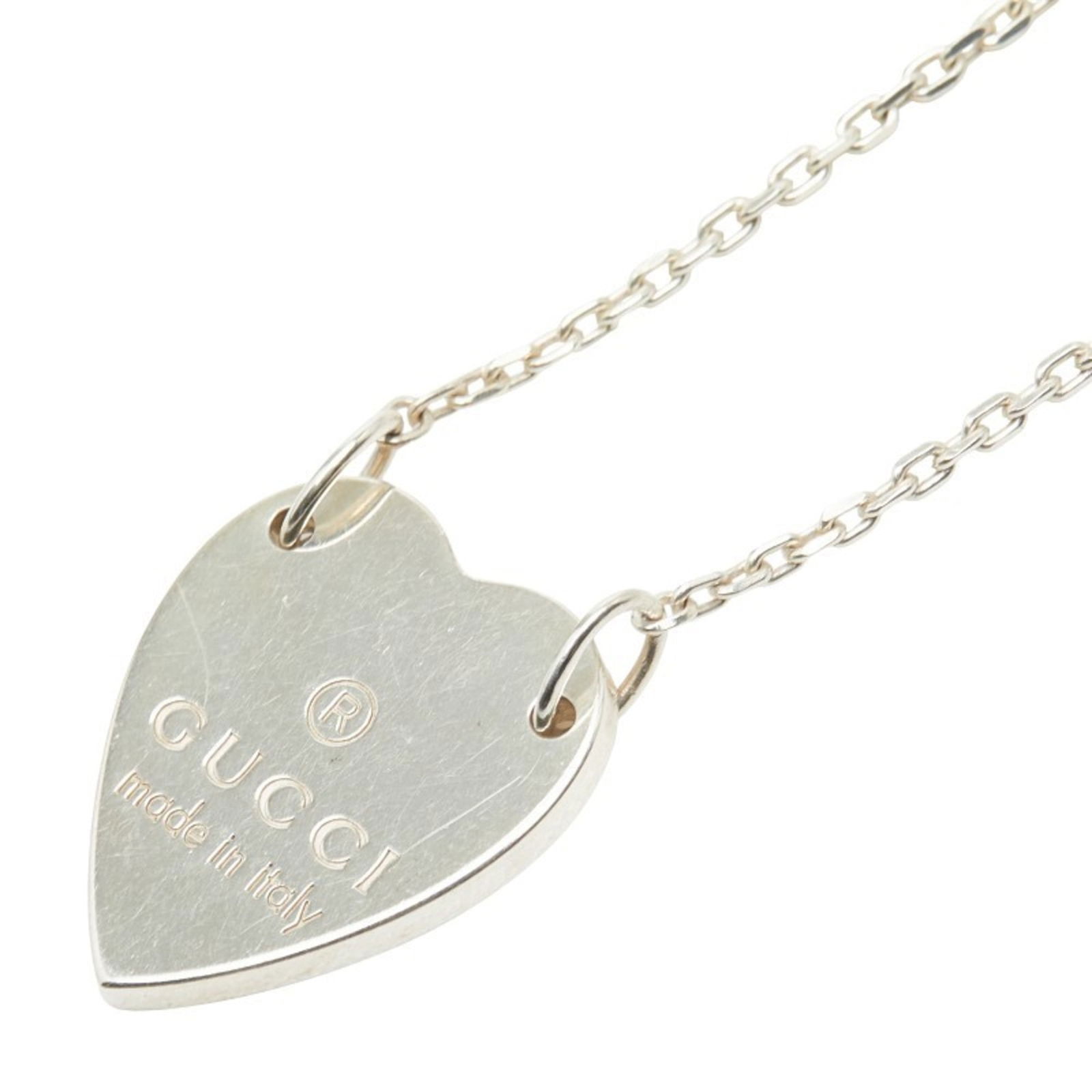 Women Gucci Trademark Heart Pendant Necklace in Silver SV925 for (1 of 6)
