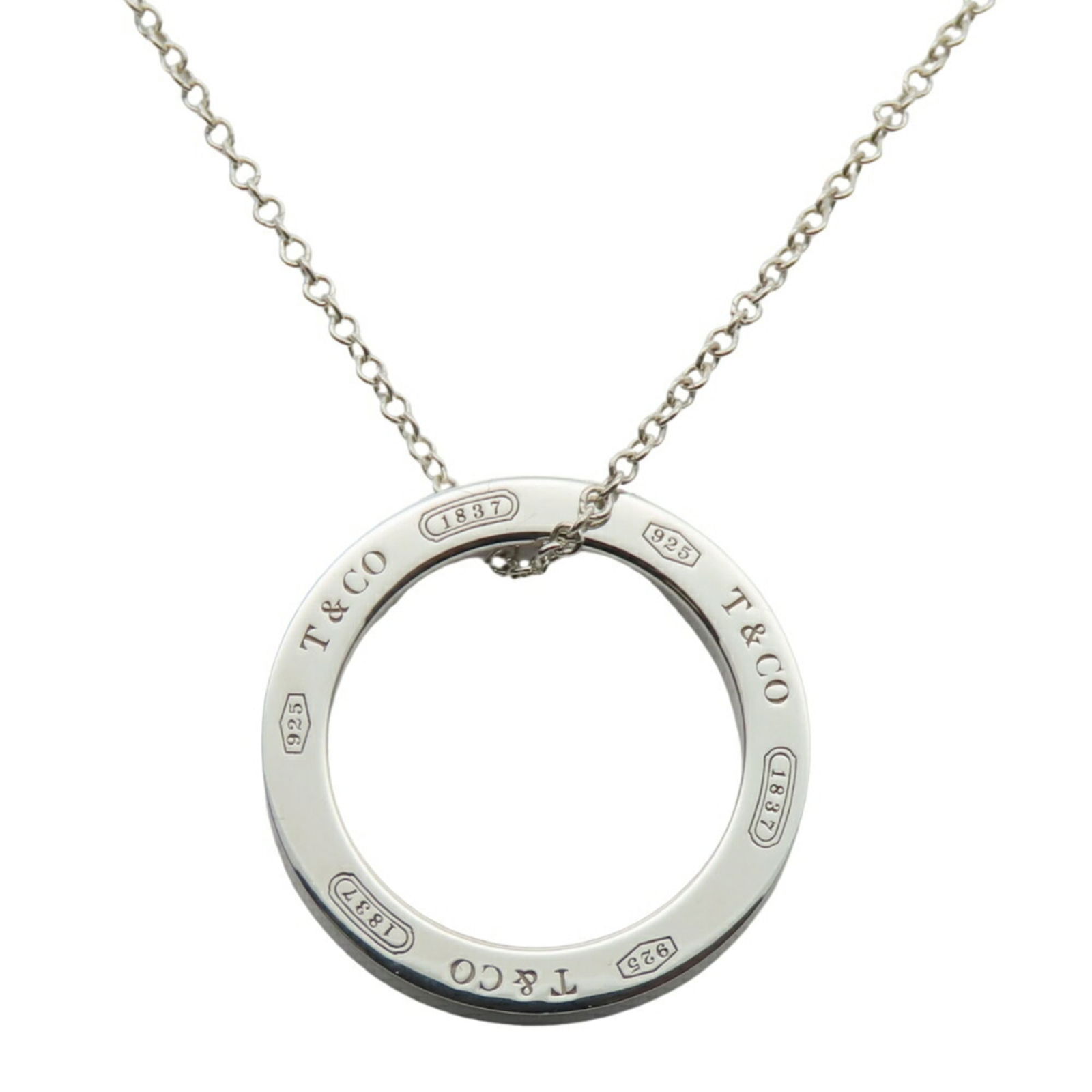 Women's - Tiffany & Co. 1837 Circle Necklace - 925 Sterling Silver - Approximately 3.7g (1 of 11)