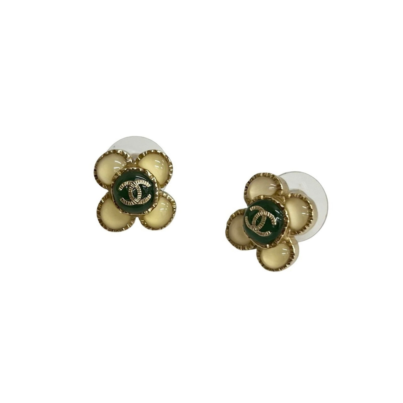 Plating Chanel Stud Earrings Gold - 3