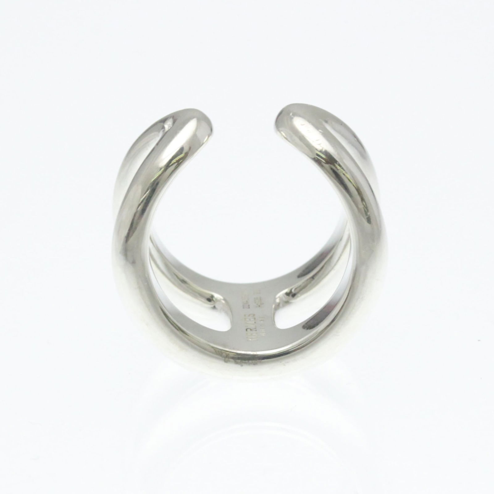 Silver Hermes Band Ring - 8