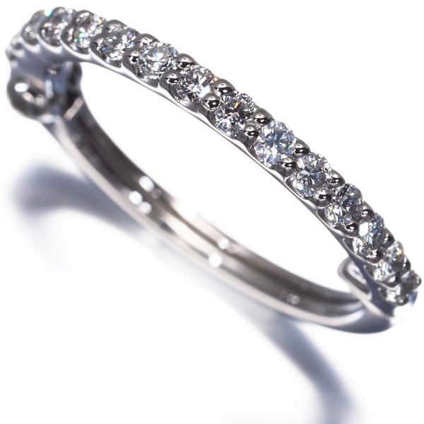 Platinum Gstv Single Earring Diamond 0.35Ct Hoop Pierring 950 - 2