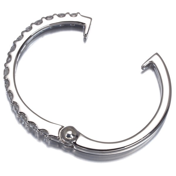 Platinum Gstv Single Earring Diamond 0.35Ct Hoop Pierring 950 - 4