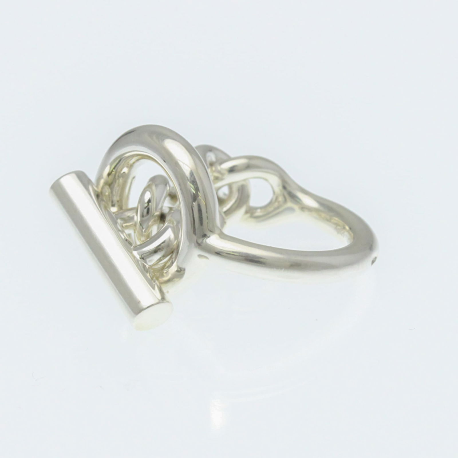 Silver Hermes Band Ring - 2