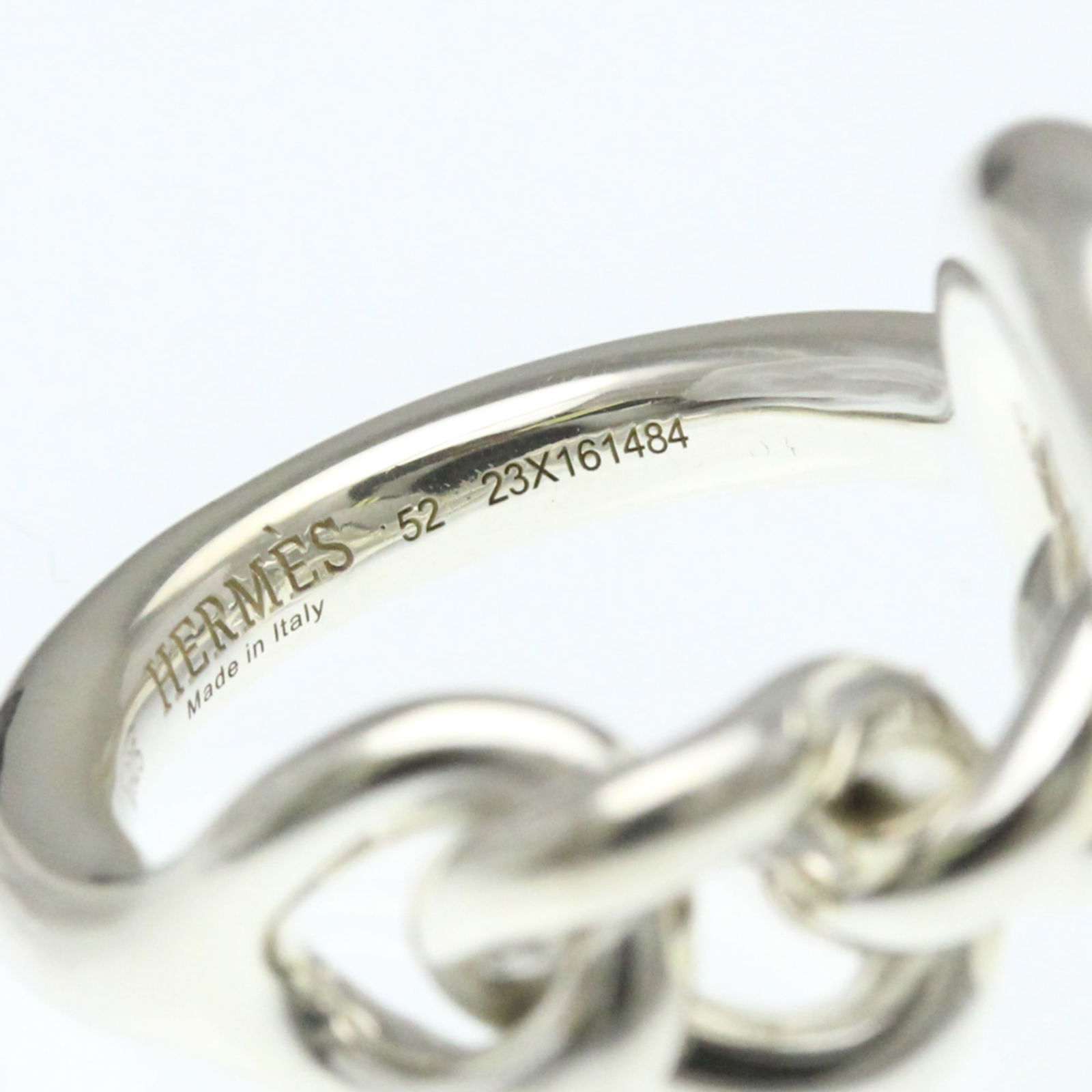 Silver Hermes Band Ring - 5