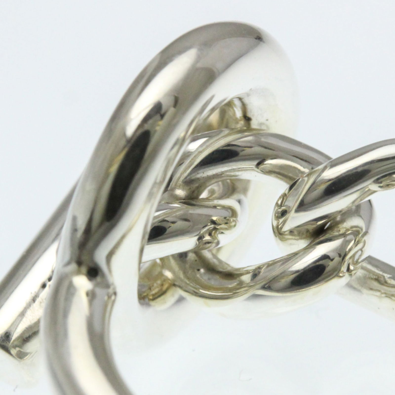 Silver Hermes Band Ring - 8