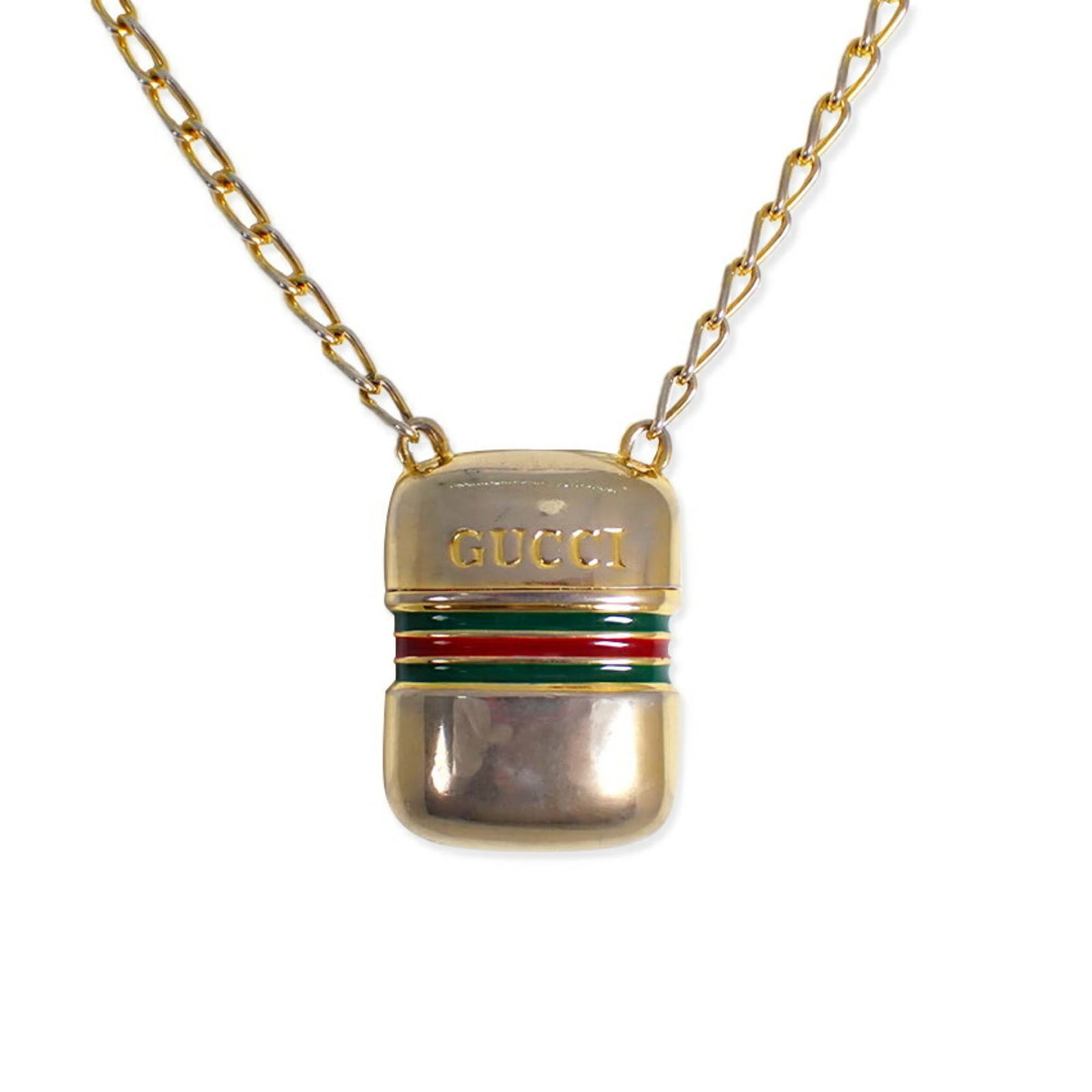 Necklace GUCCI Jelly Line Bottle Motif Case-Shaped Pendant: Necklace GUCCI Jelly Line Bottle Motif Case-Shaped Pendant This listing features Necklace GUCCI Jelly Line Bottle Motif Case-Shaped Pendant. Item specifics are provided below. Item Specifics: Brand:
