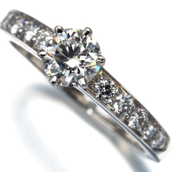 Platinum Tiffany&Co. Ring Diamond Solitaire 0.5Ct Us5.5-5.75 950 (1 of 5)