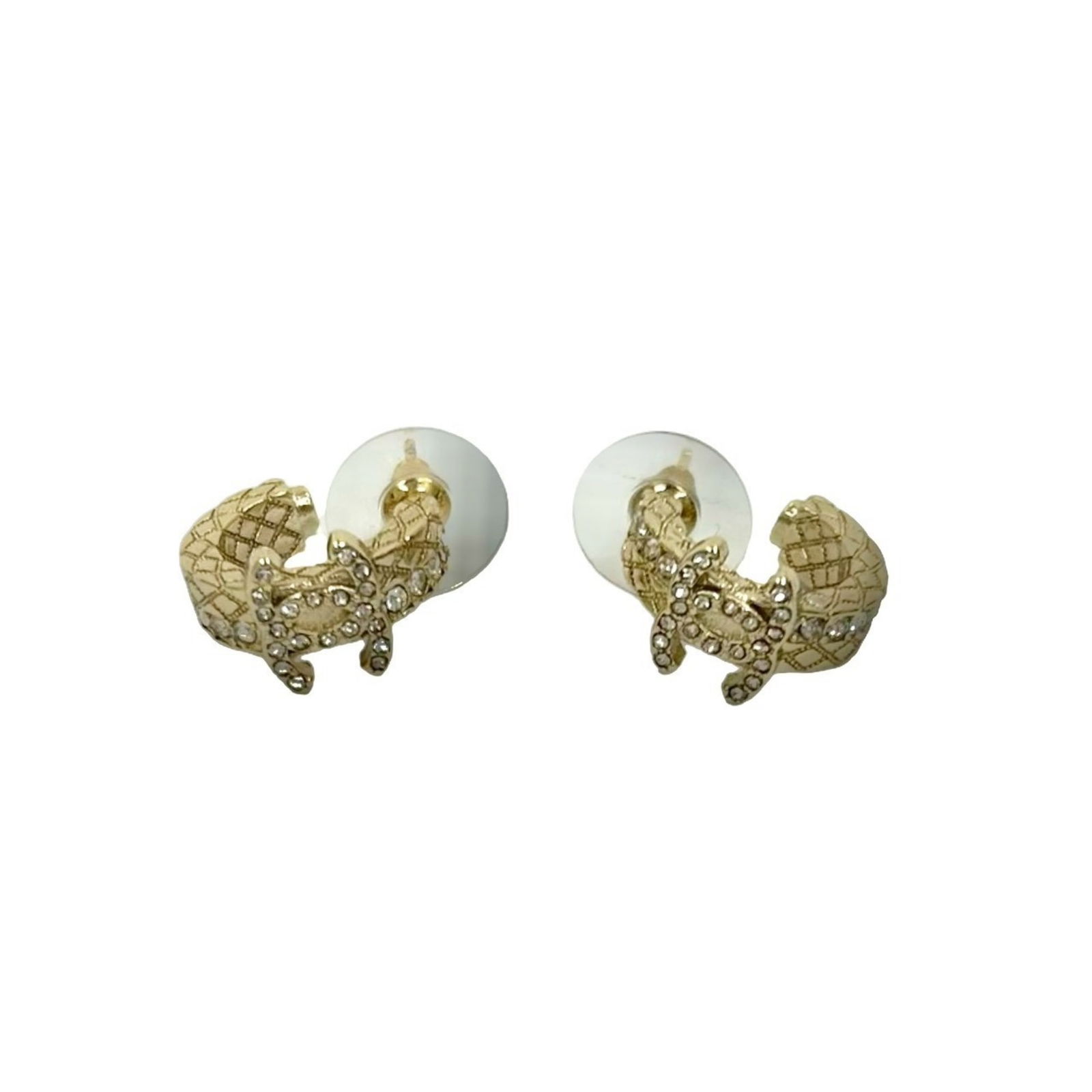 Plating Chanel Stud Earrings Gold - 3
