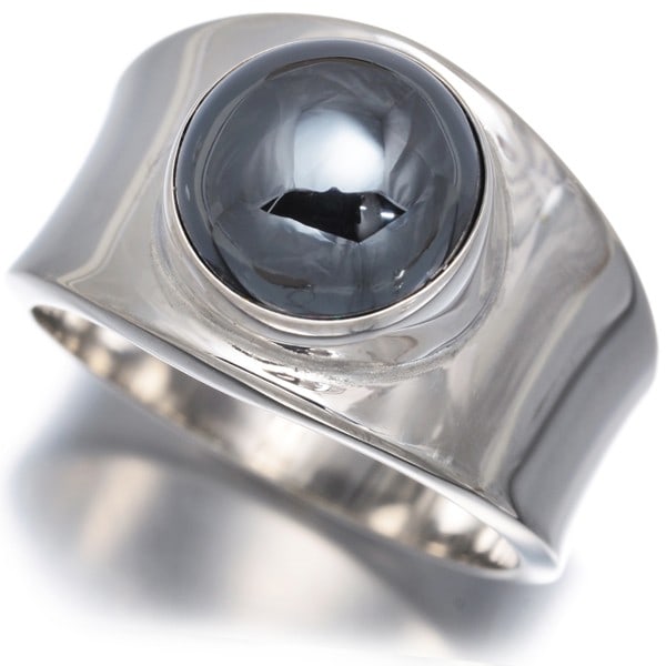 Silver Georg Jensen Ring Hematite 124 Us5.75-6 925 Sterling (1 of 5)