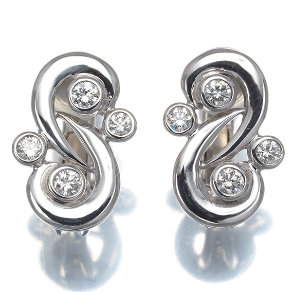 Gold Diamond 0.12Ct/ 0.12Ct Earrings 18K 750 White Gold/ 14K 585 White (1 of 4)