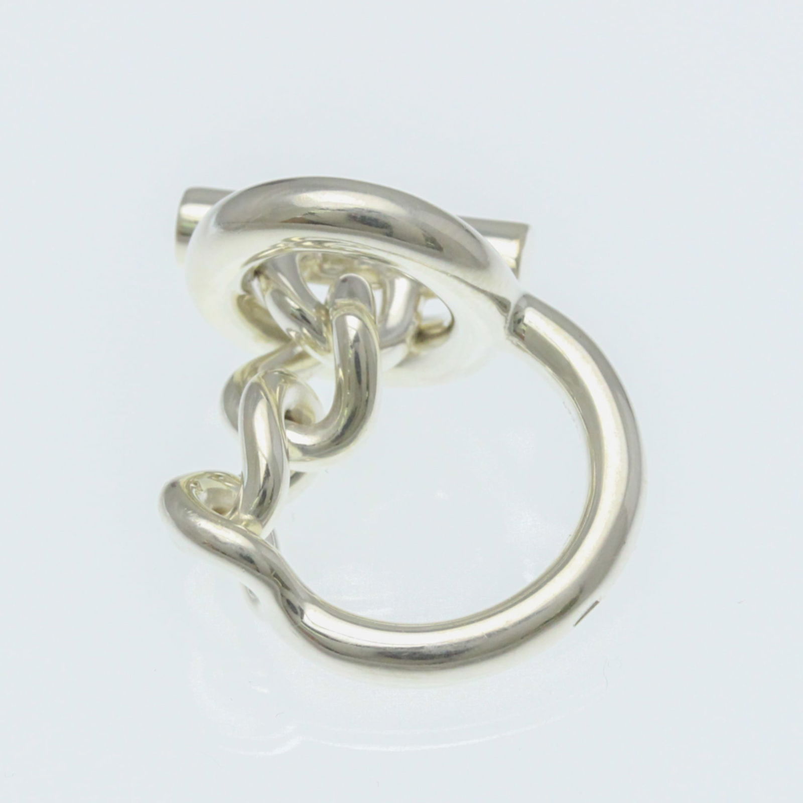 Silver Hermes Band Ring - 10