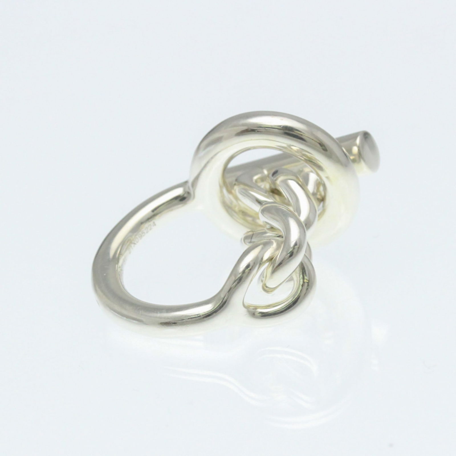 Silver Hermes Band Ring - 4