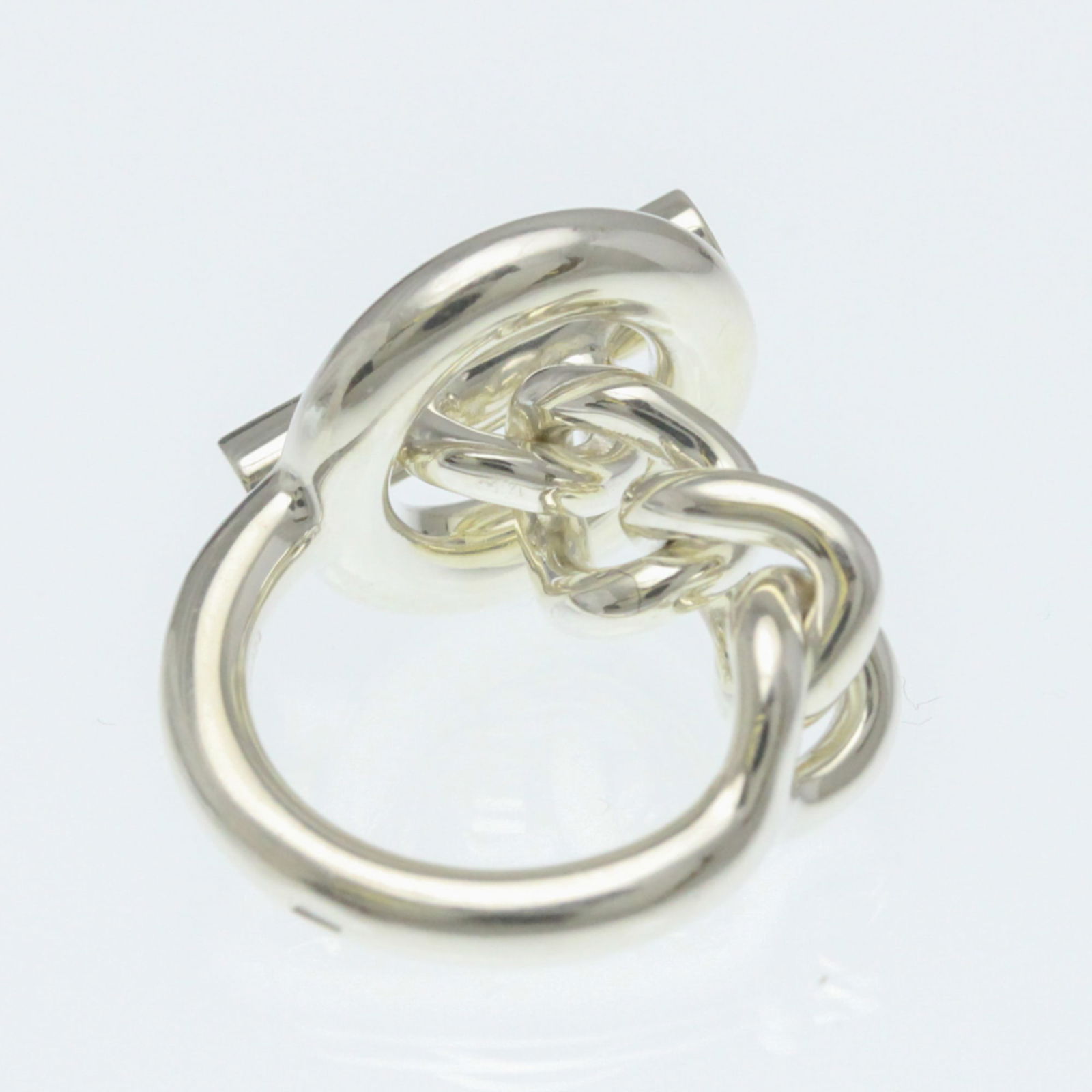 Silver Hermes Band Ring - 5