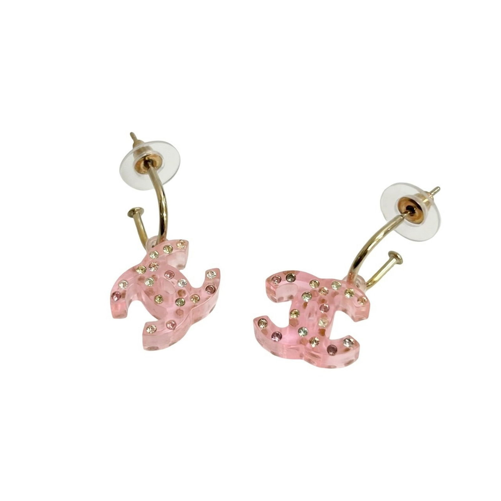 Plastic - Chanel Stud Earrings Gold Plating - 3
