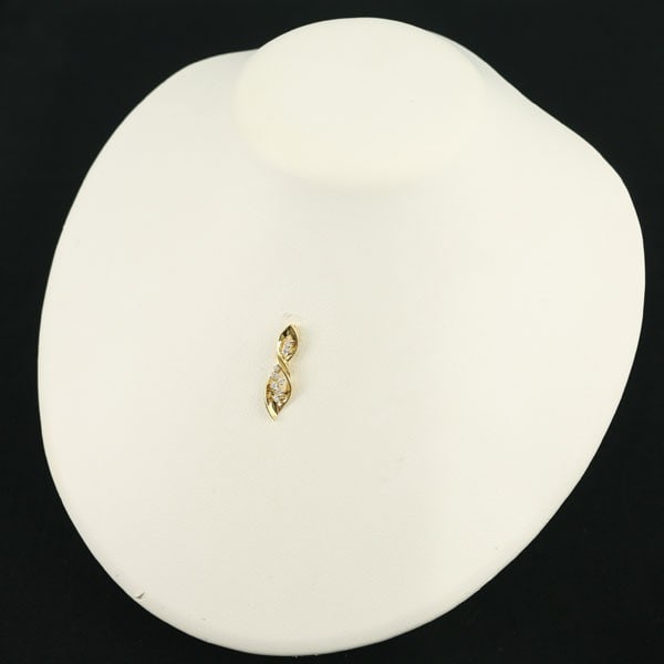 Gold Diamond 0.24Ct Leaf Pendant 18K 750 Yellow - 4