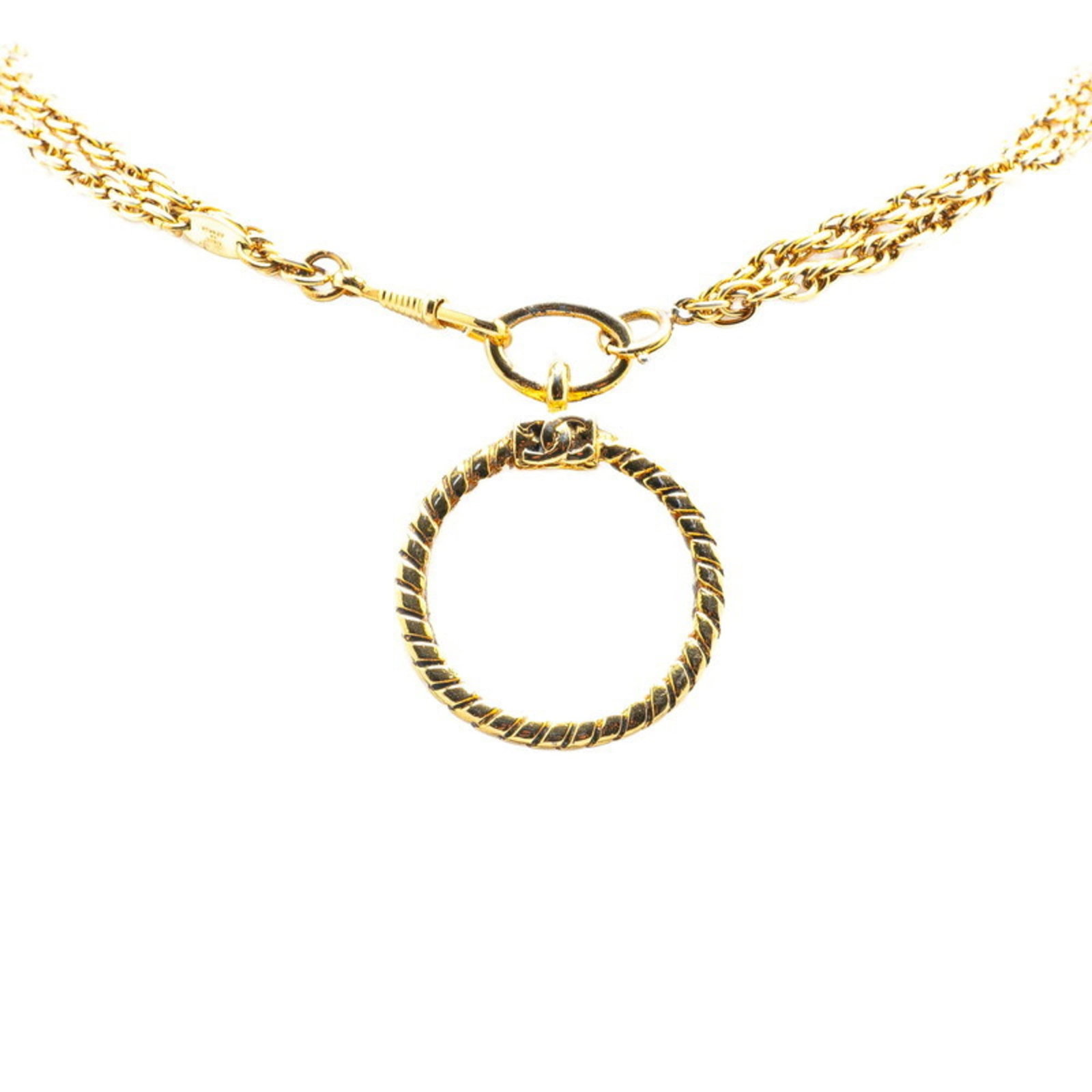 Women's - Vintage Chanel 1983 Coco Mark Magnifying Glass Long Necklace with Double Chain - Gold: Women's - Vintage Chanel 1983 Coco Mark Magnifying Glass Long Necklace with Double Chain - Gold Plated This listing features Women's - Vintage Chanel 1983 Coco Mark Magnifying Glass Long Necklace with