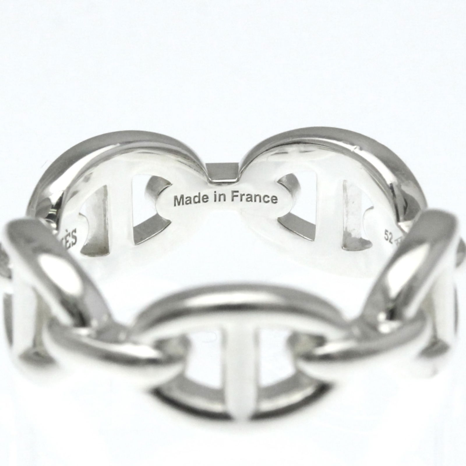 Silver Hermes Band Ring - 10