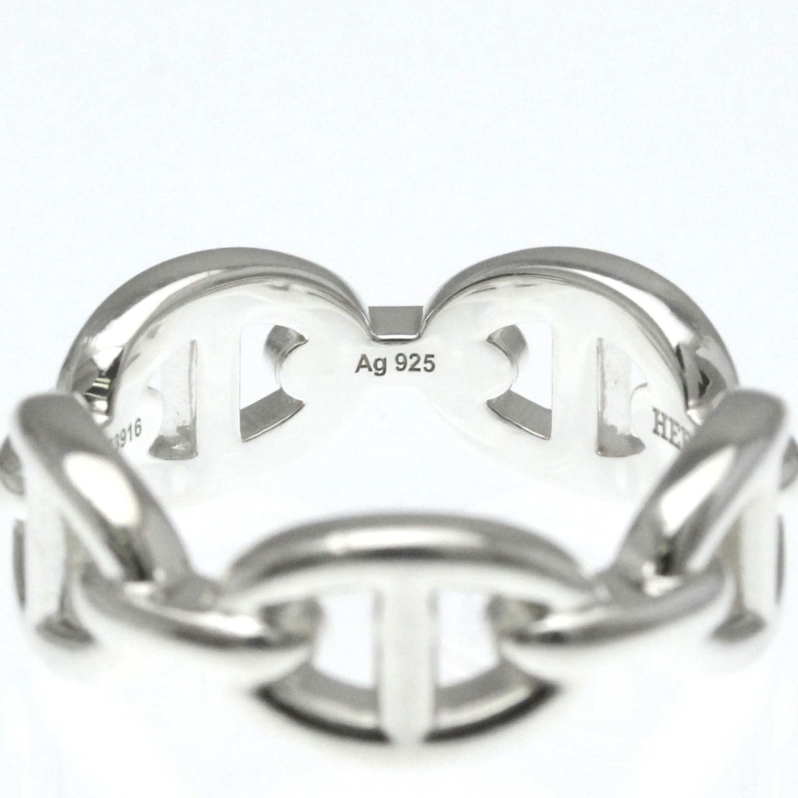 Silver Hermes Band Ring - 7