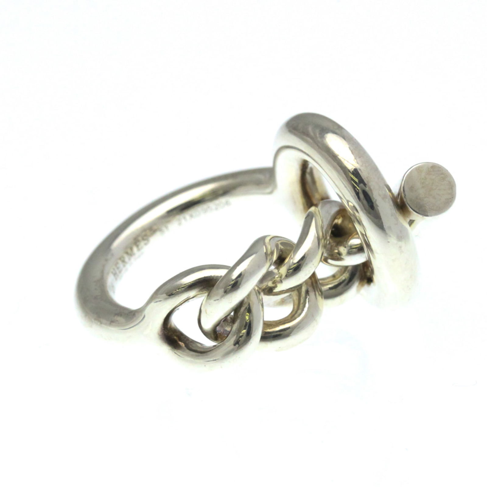 Silver Hermes Band Ring - 4