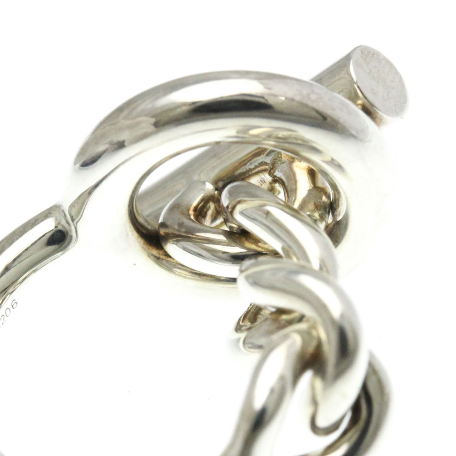 Silver Hermes Band Ring - 7