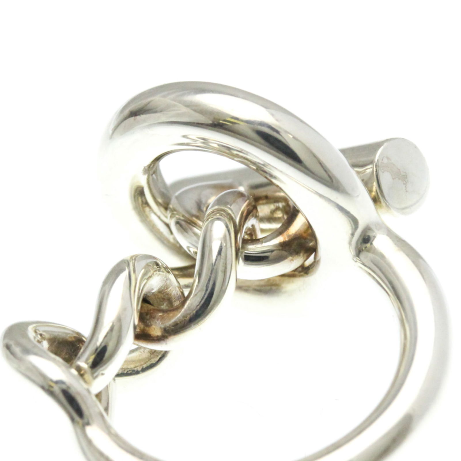 Silver Hermes Band Ring - 8