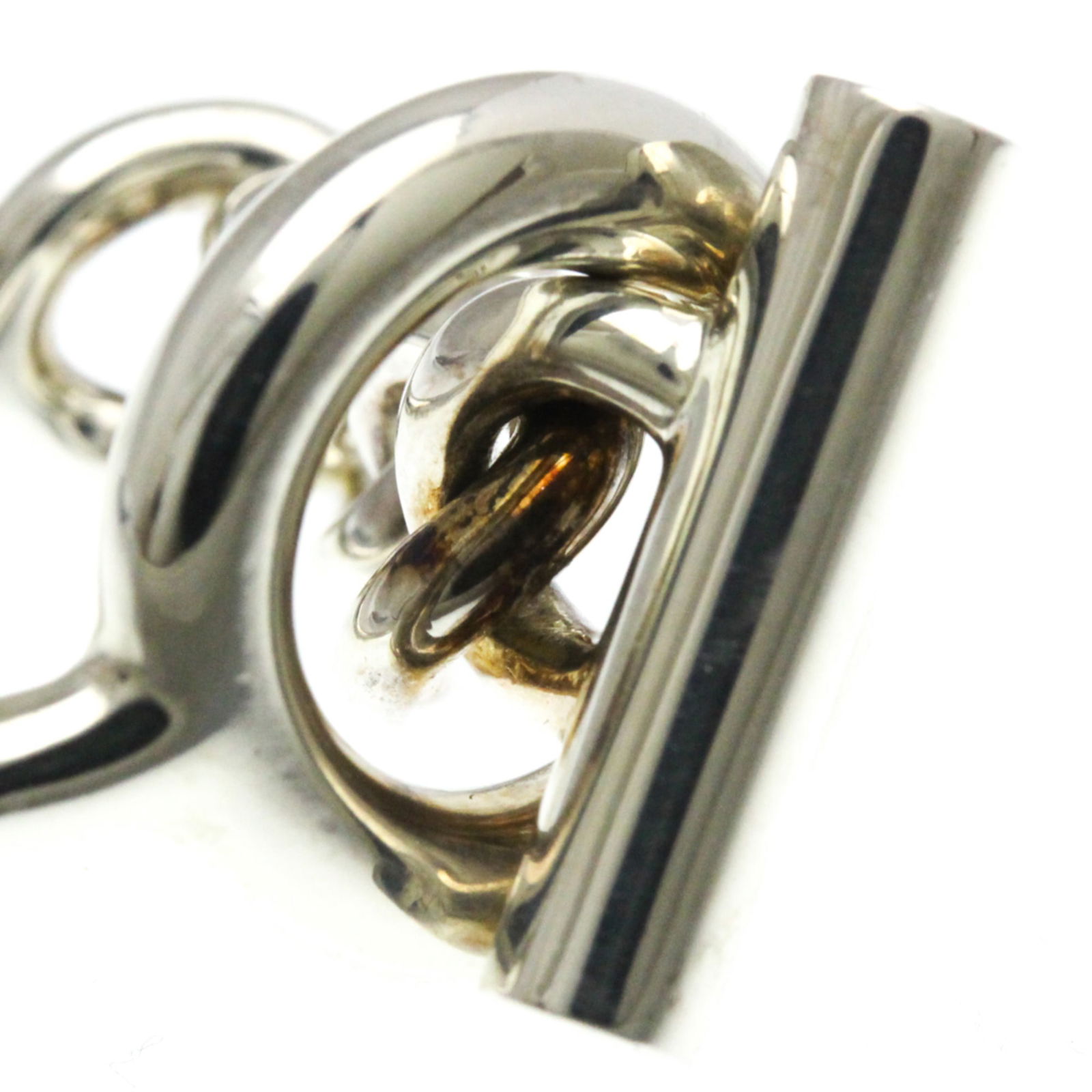 Silver Hermes Band Ring - 9