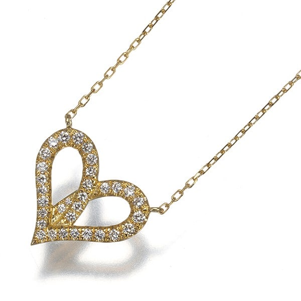 Gold Ahkah Necklace Diamond 0.16Ct Fil Rouge 18K 750 Yellow (1 of 5)