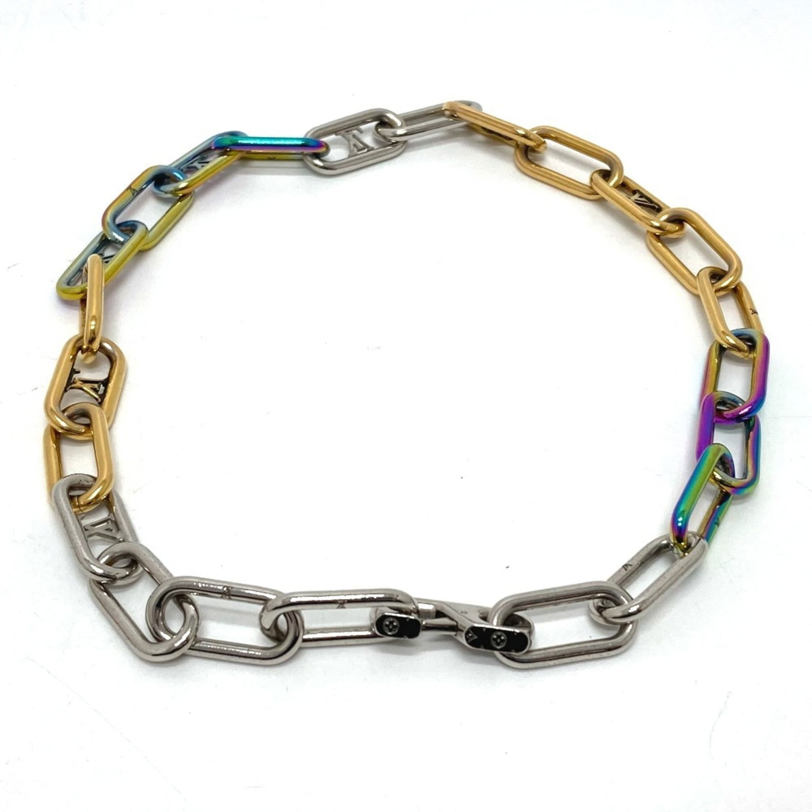 Multicolor - LOUIS VUITTON M80177 Collier Signature Chain Necklace in Metal - Men's (1 of 8)