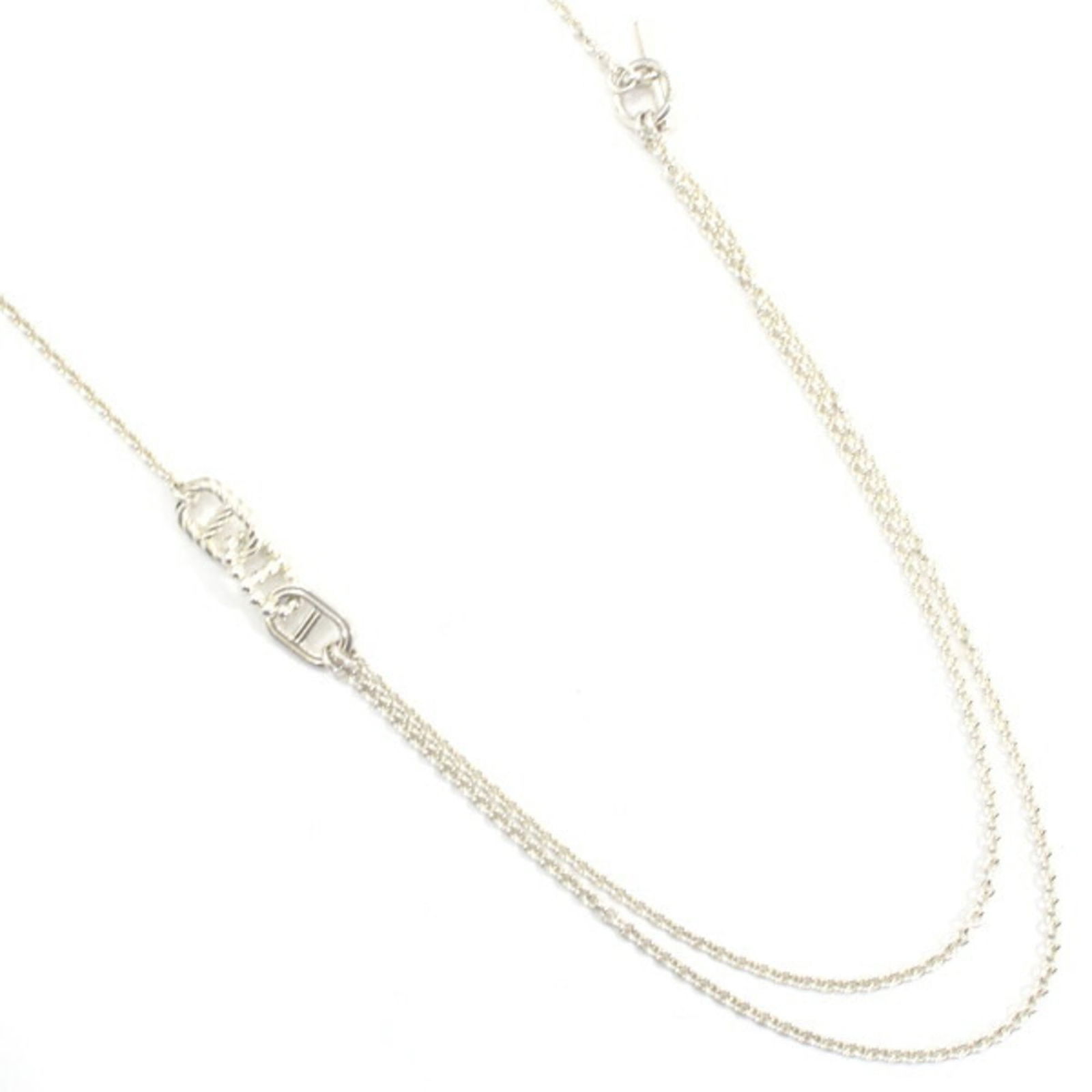T5627 - Hermes Herms Chaine d'Ancre Parade Long Necklace - 80cm - Silver 925 (Ag925) - for Men and (1 of 5)