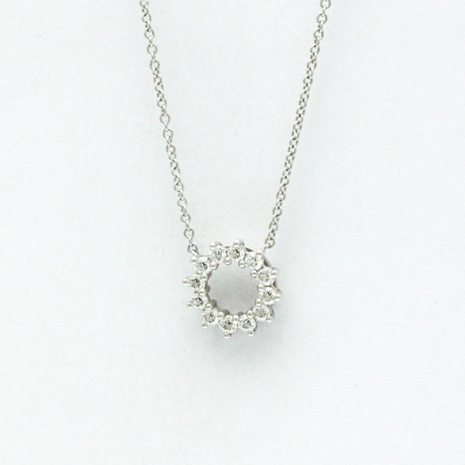 Women Fashion Pendant Necklace (Silver) - Tiffany Open Circle Necklace Mini Platinum Diamond Men (1 of 14)