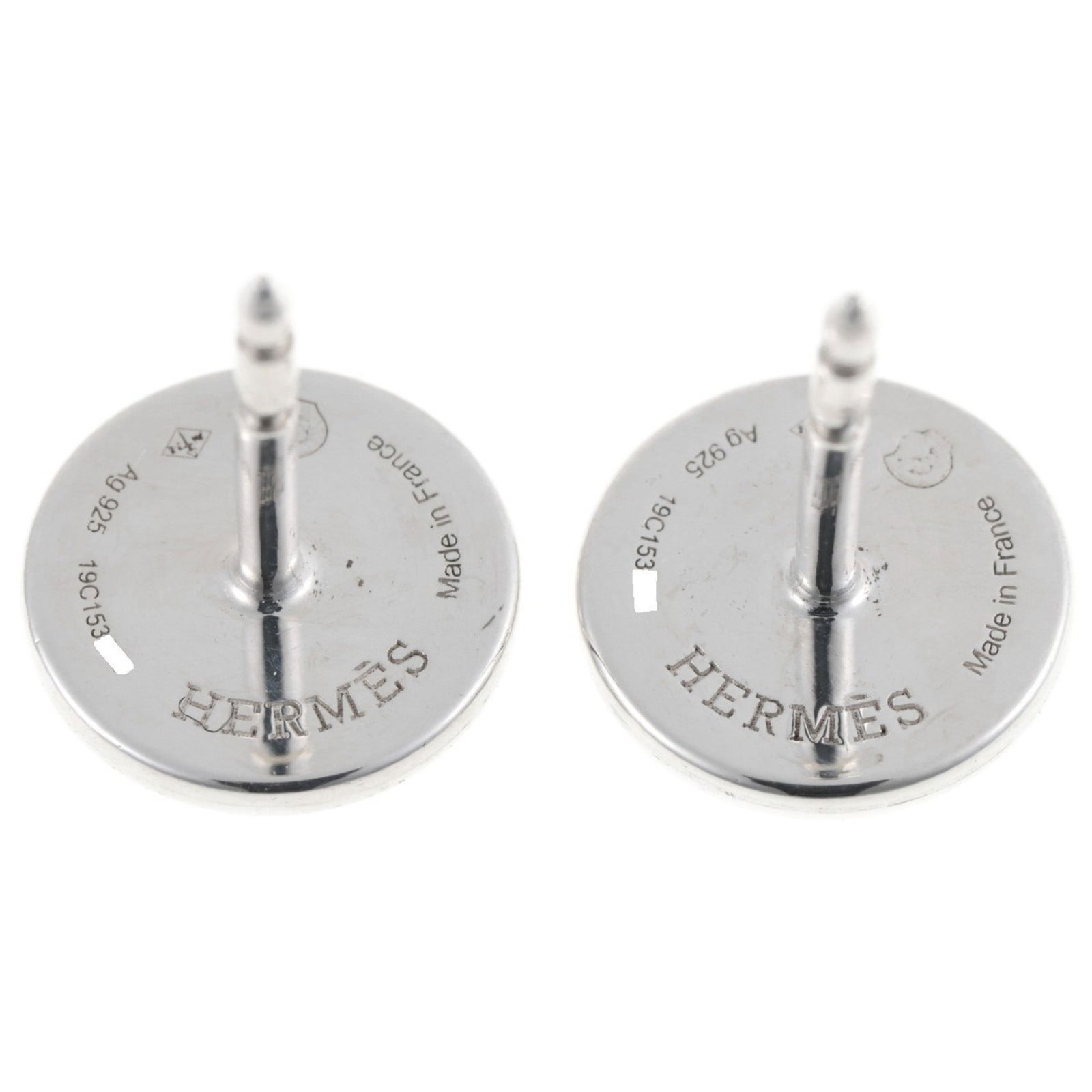 925 Hermes Stud Earrings Silver - 4