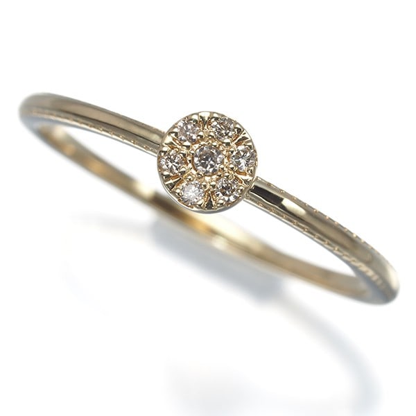 Gold Agete Ring Diamond 0.03Ct Circle Us5 10K 416 Yellow (1 of 5)