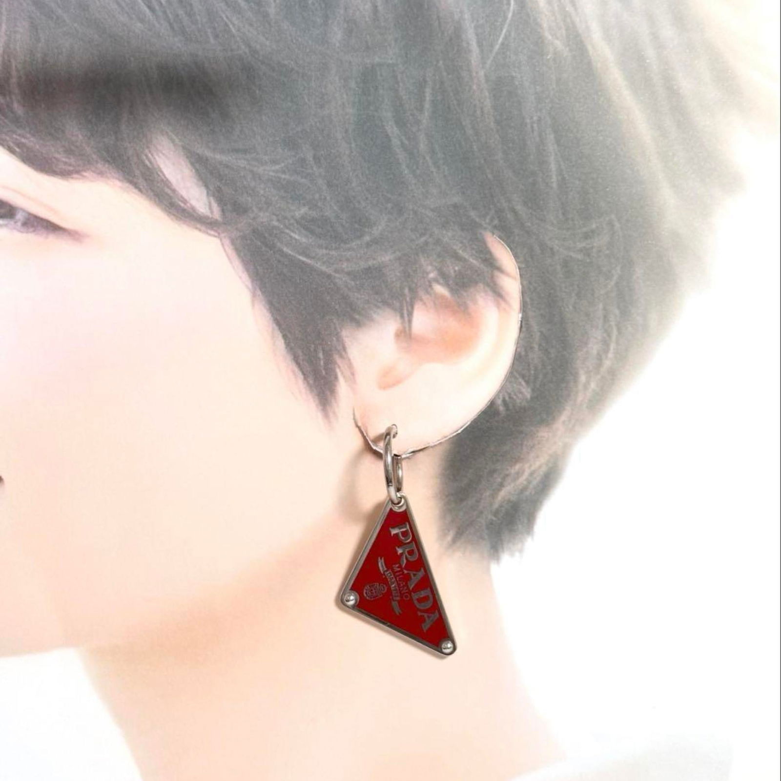 925 Prada Drop Earrings Silver - 10