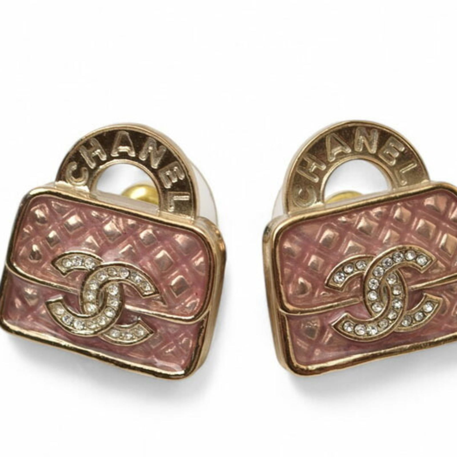 Rhinestone - Chanel Stud Earrings Gold Plating: Rhinestone - Chanel Stud Earrings Gold Plating This listing features Rhinestone - Chanel Stud Earrings Gold Plating. Item specifics are provided below. Item Specifics: Brand: Chanel Type: Stud Earring