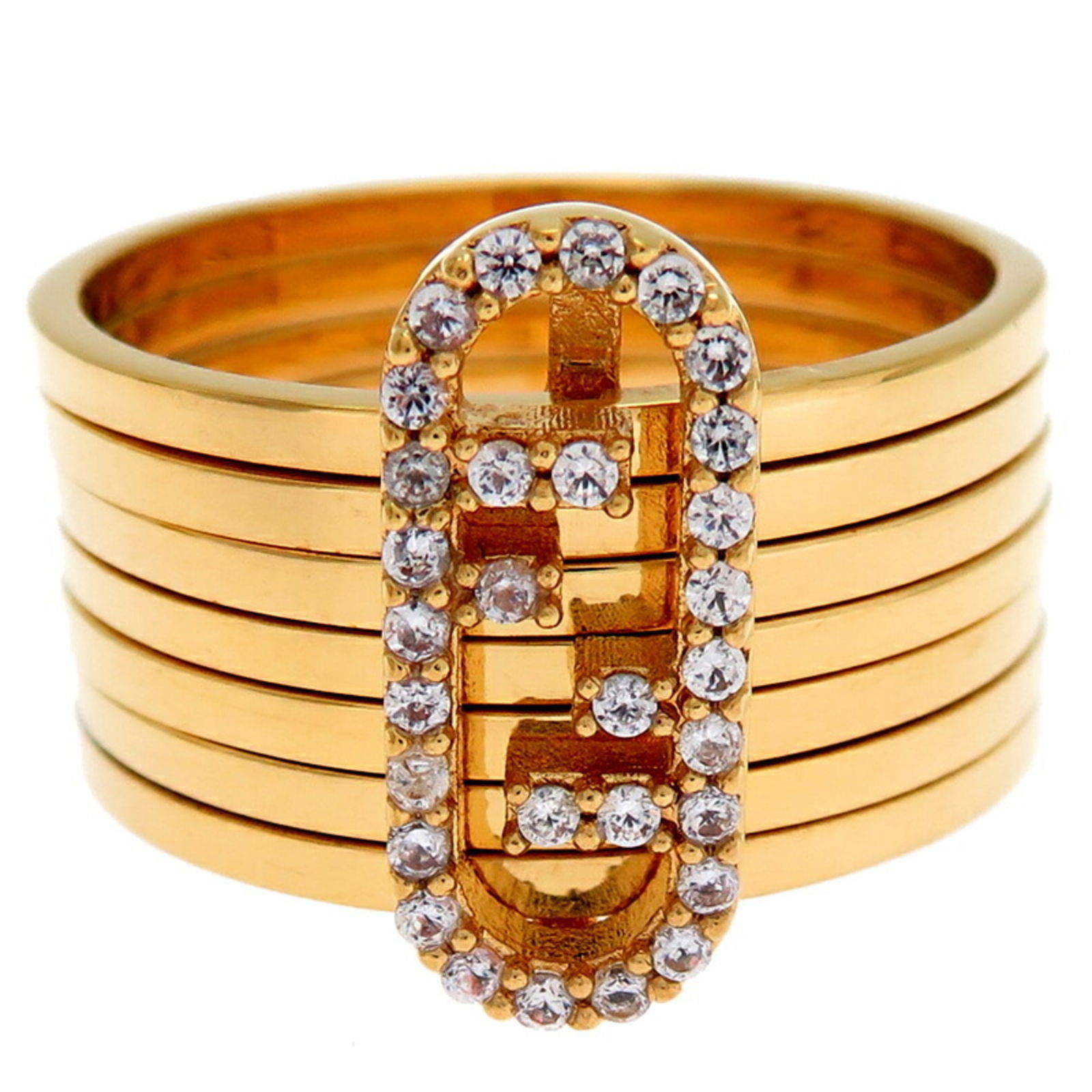 Plating Fendi Band Ring Gold - 4