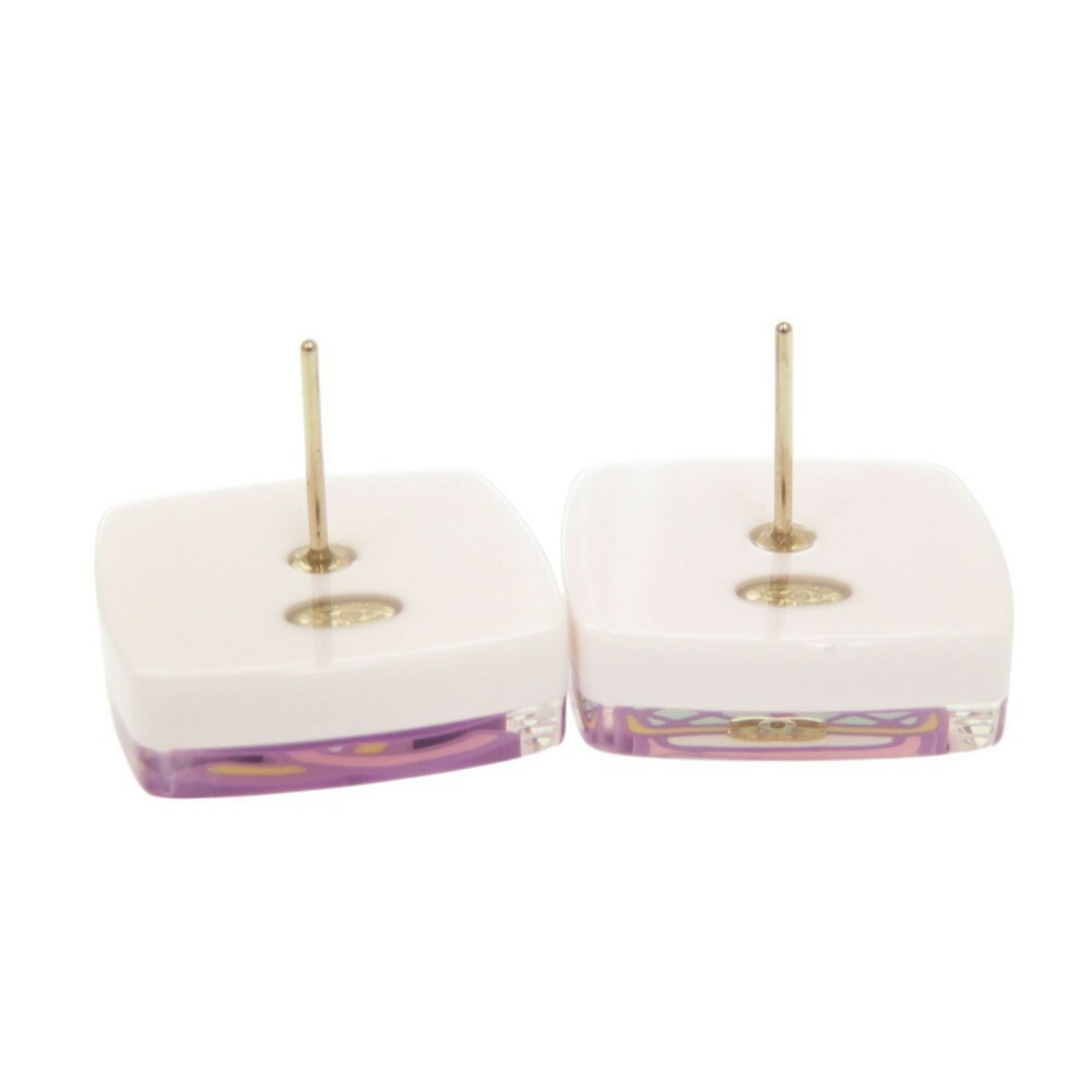 Plastic Chanel Stud Earrings - 6