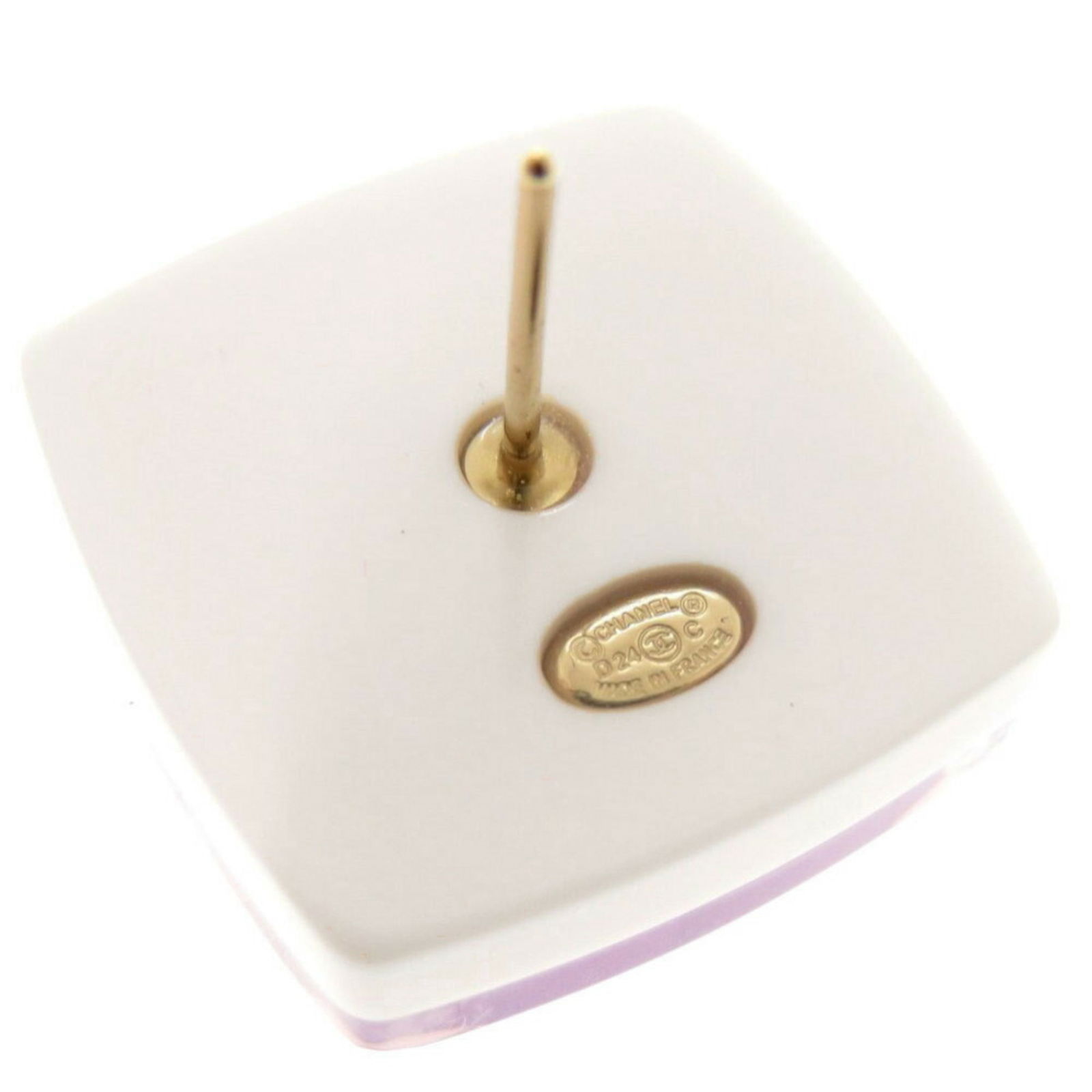 Plastic Chanel Stud Earrings - 7