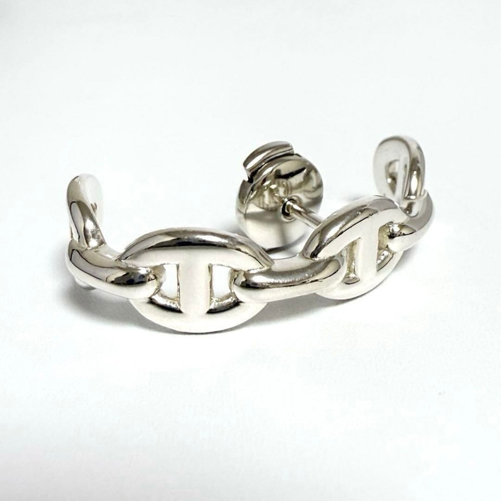 925 Hermes Stud Earrings Silver - 3