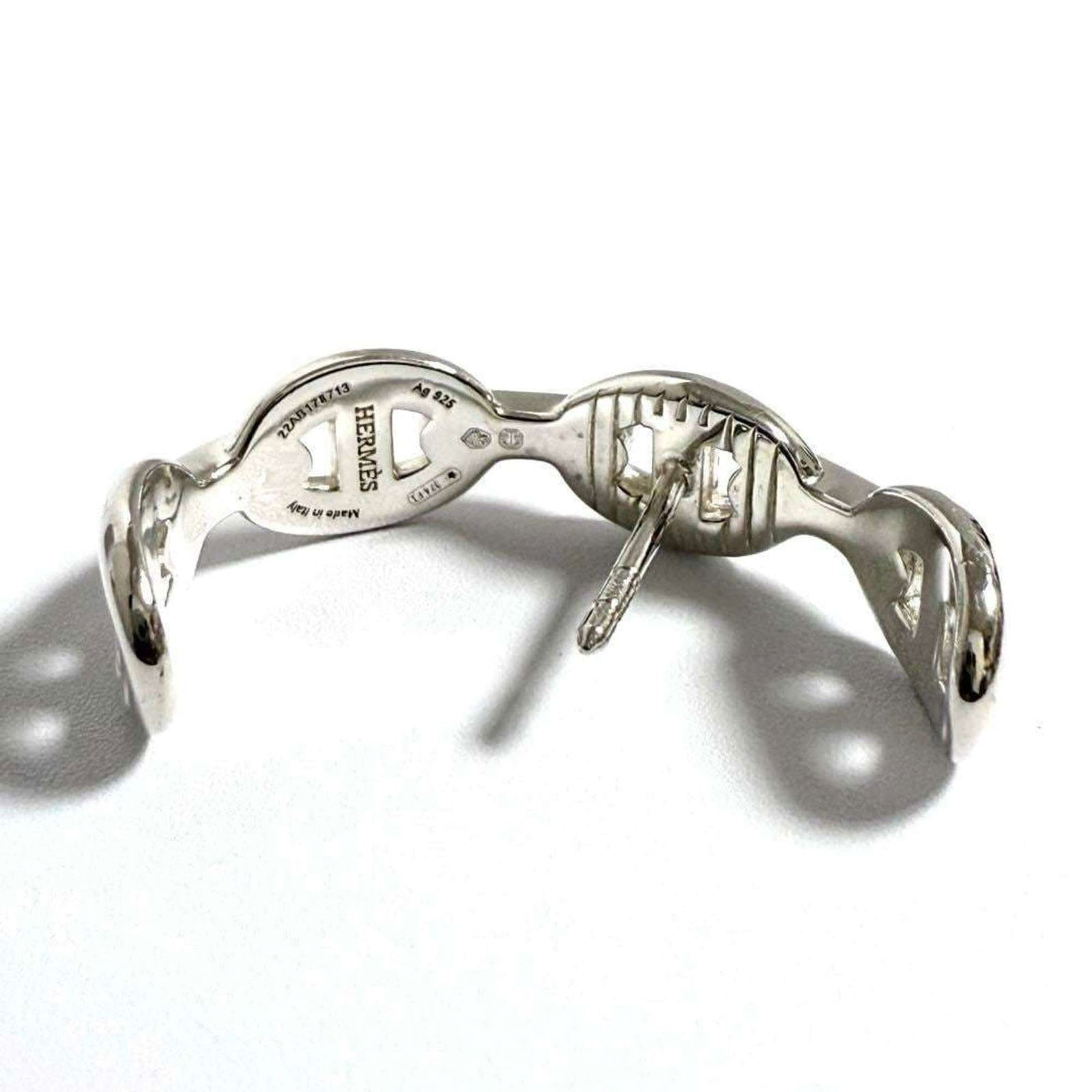 925 Hermes Stud Earrings Silver - 5