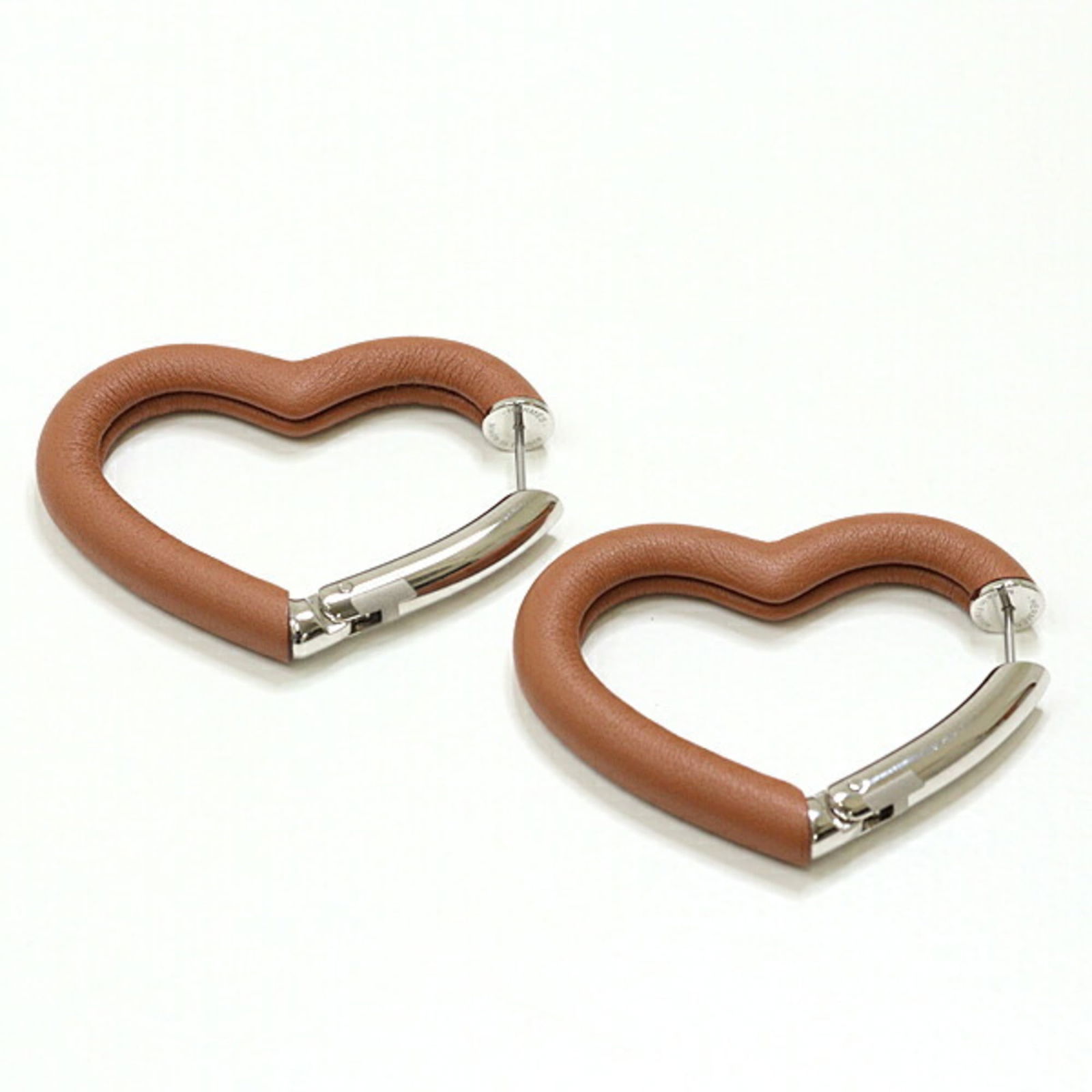 Leather Hermes Hoop Earrings Swift (1 of 6)