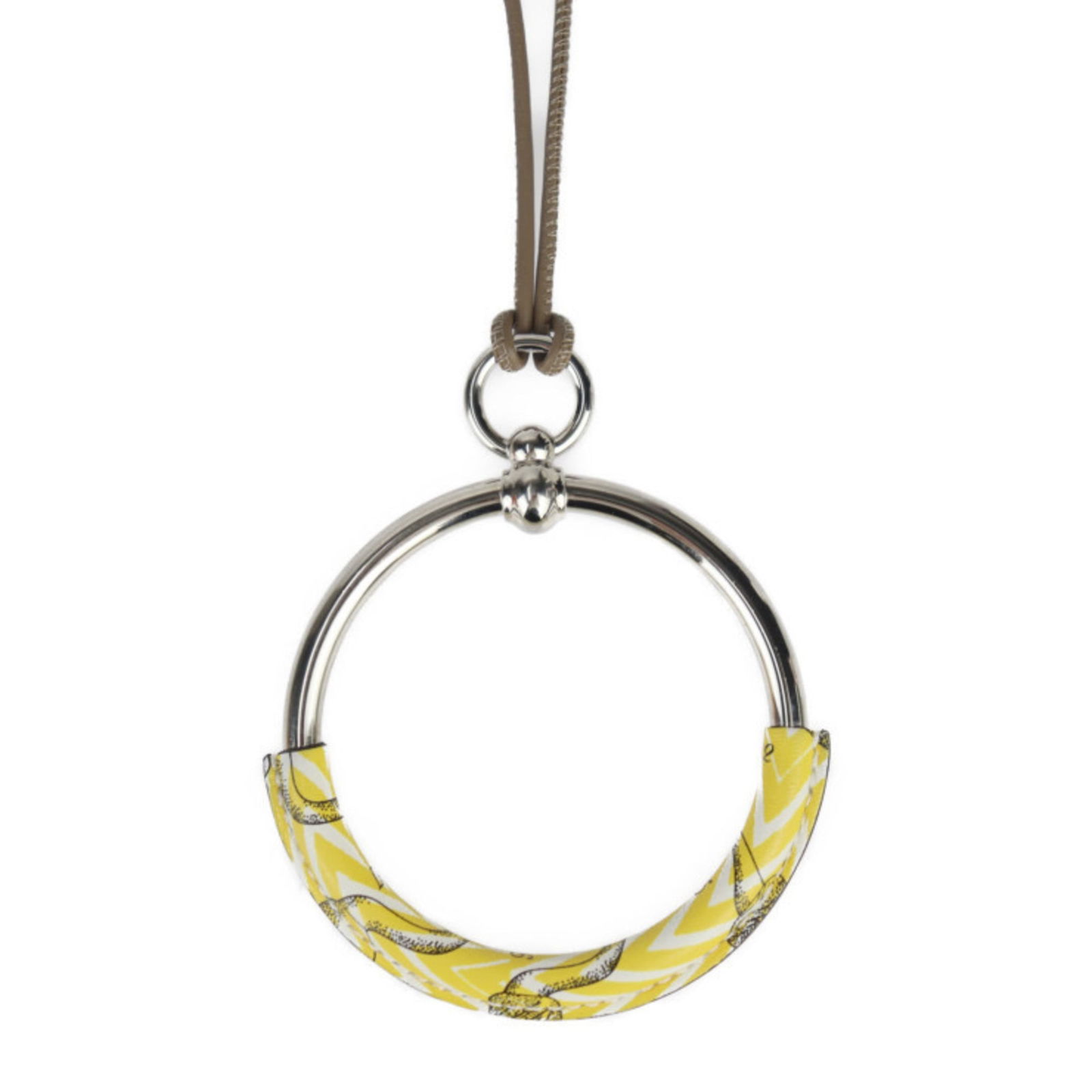 Veau Swift Metal Yellow Silver Pendant R2426083012116 - HERMES Loop Necklace DELLA CAVALLERIA: Veau Swift Metal Yellow Silver Pendant R2426083012116 - HERMES Loop Necklace DELLA CAVALLERIA This listing features Veau Swift Metal Yellow Silver Pendant R2426083012116 - HERMES Loop Necklace DELLA
