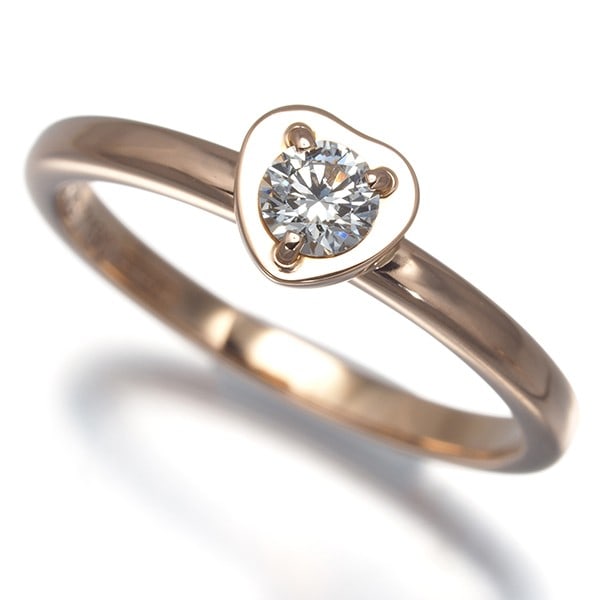 Gold Cartier Ring Diamond D'Amour Heart Eu49 18K 750 Rose (1 of 5)